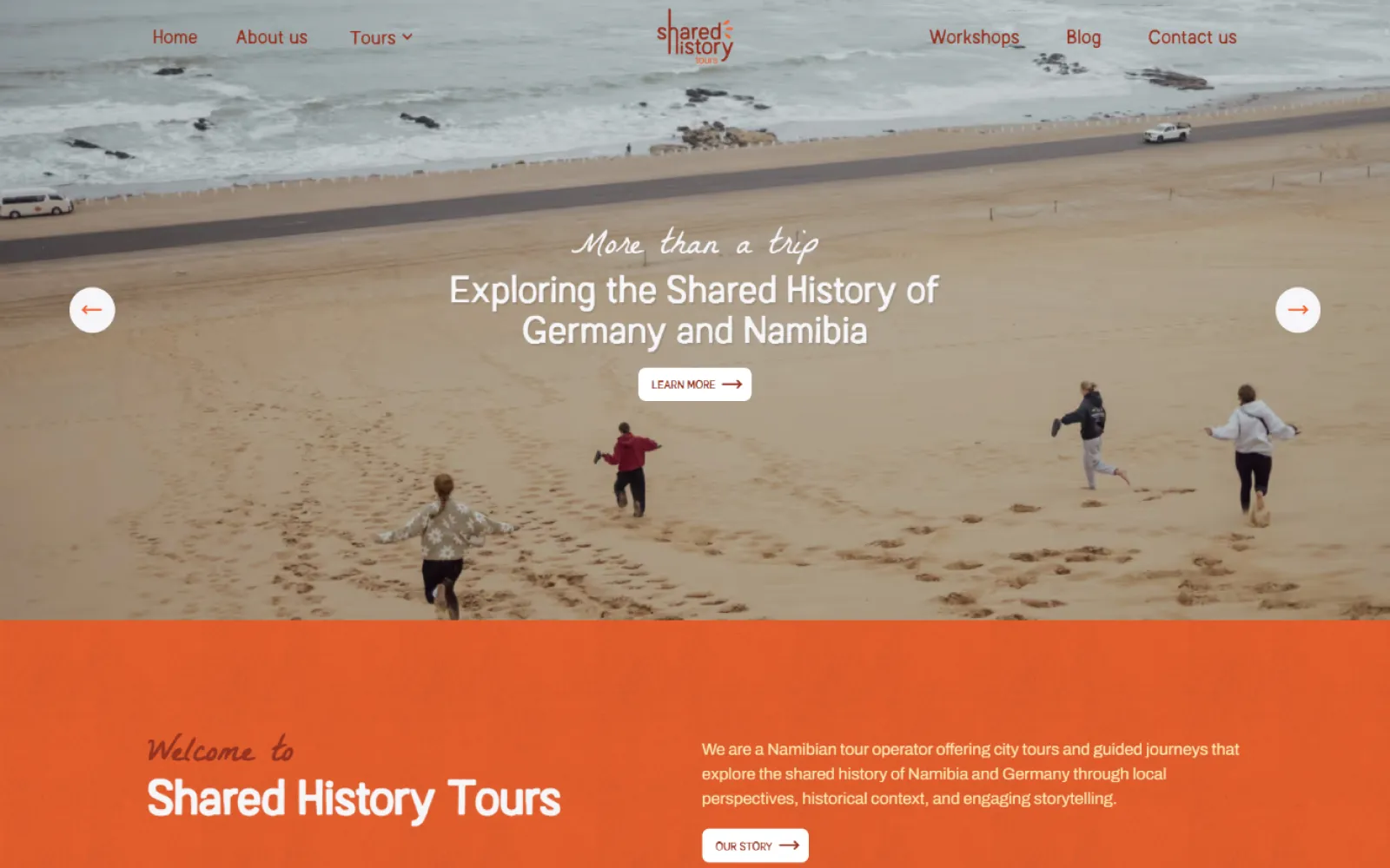 Shared History Tours website